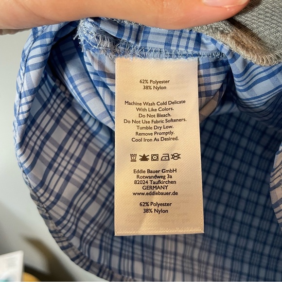 Eddie Bauer Blue Plaid Sleeveless Button Down Shirt size xs - Picture 5 of 7